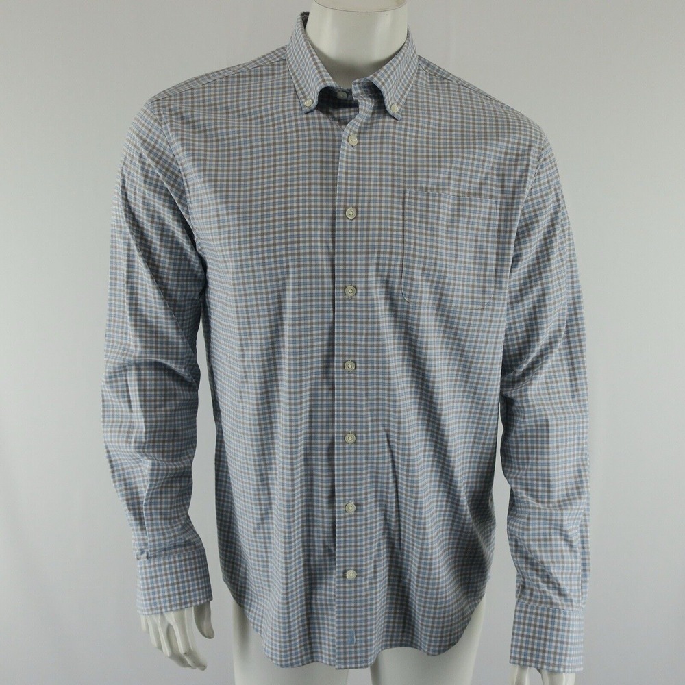 johnnie-O Prep-Formance Bamboo Long Sleeve Button Up Shirt Mens M